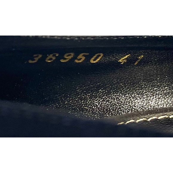 Sergio Rossi Black Suede Pumps w/ Gold Pebbled Heel, Size 11 (US) 41 (EU) New! - Picture 10 of 12